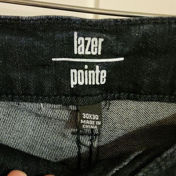 Lazer Pointe Dark Wash Jeans Ripped Flex Denim Size W30 x L30 NWT - Picture 8 of 8